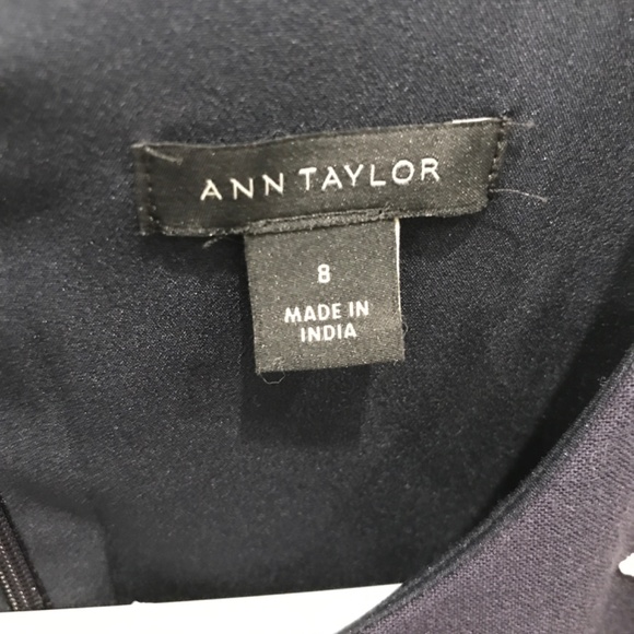 Ann Taylor Navy Dress with White accents Size 8 - Picture 2 of 3